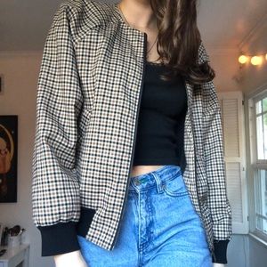 Checkered Bomber Jacket